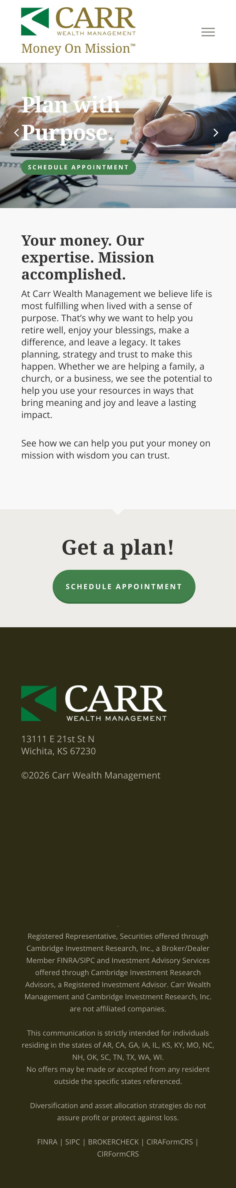 Carr Wealth Management - Mobile View