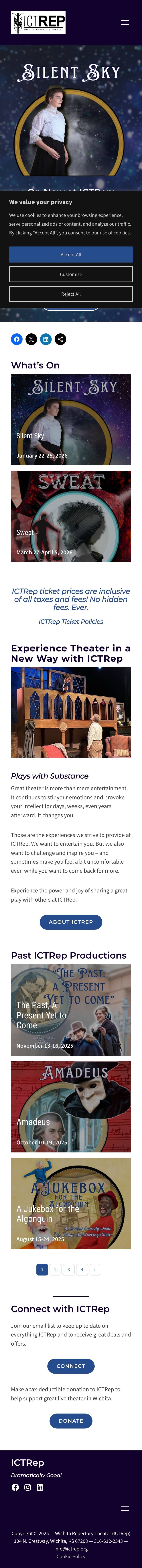 Wichita Repertory Theater (ICTRep) - Mobile View