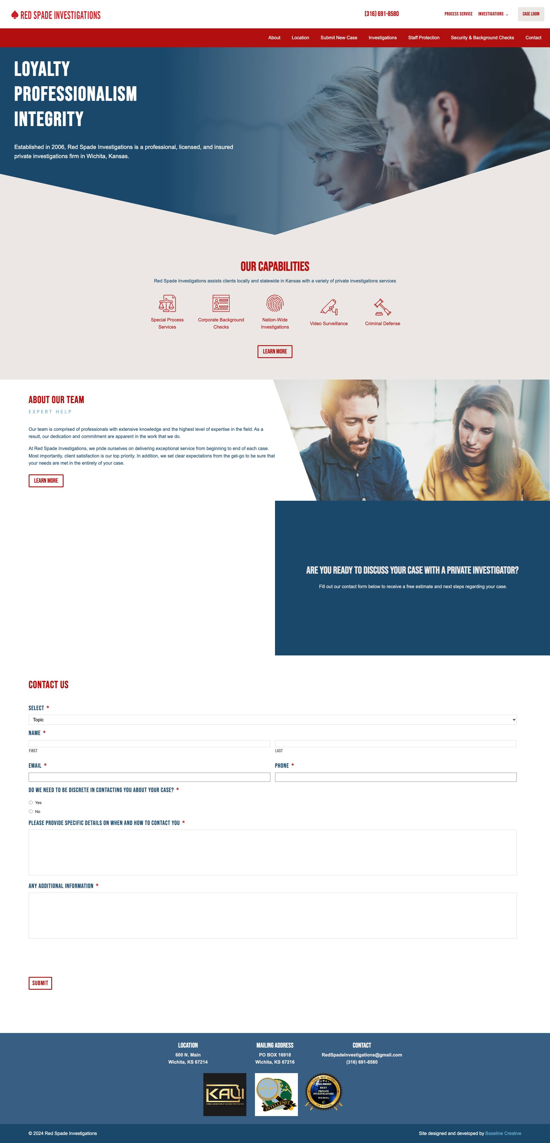 Preview of Home - Red Spade Investigations | Wichita, Kansas