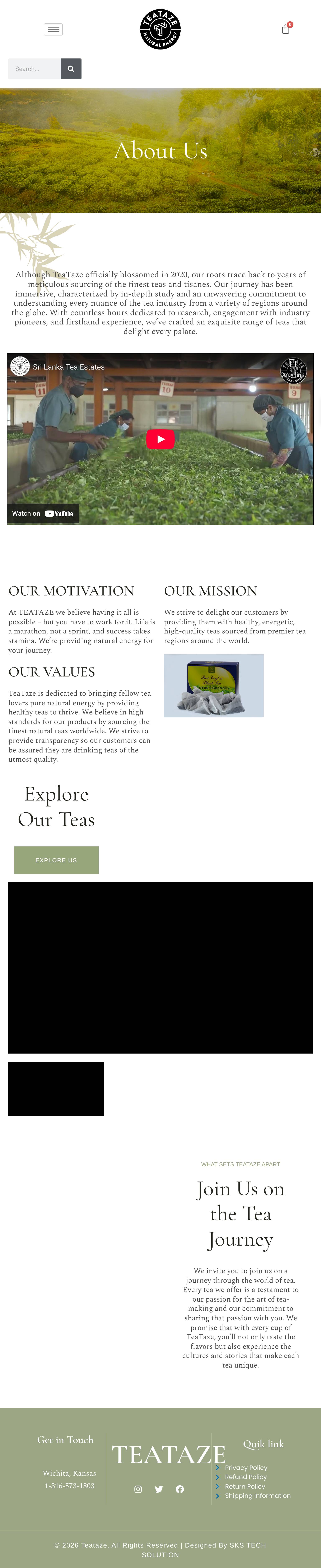 Teataze - Tablet View